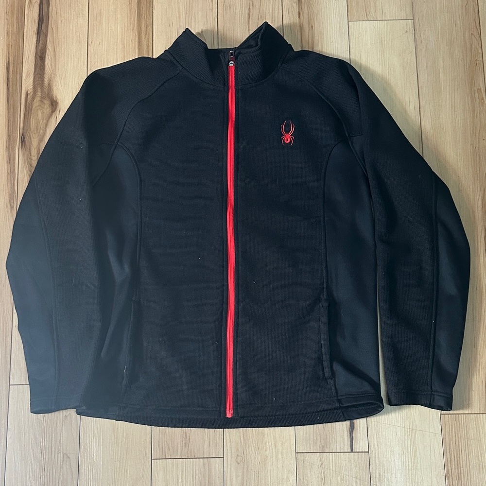 Spyder Men's Black Performance Jacket with Red Zipper